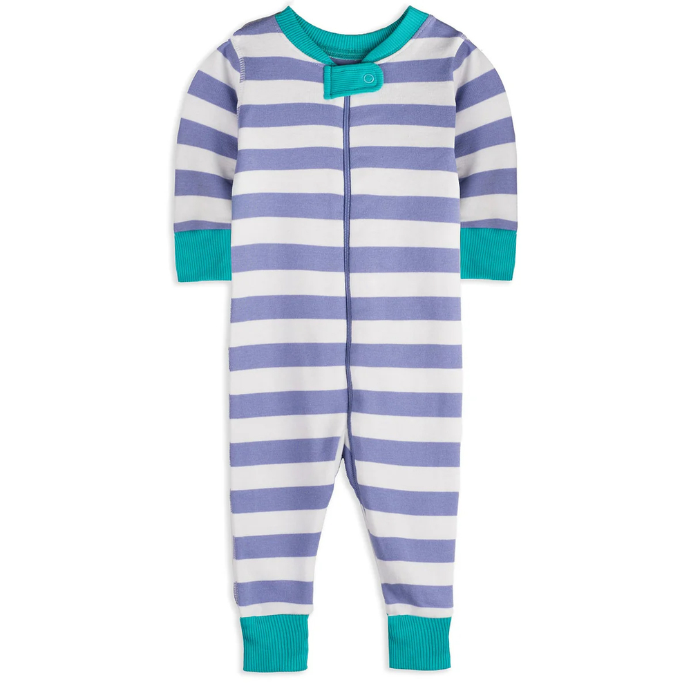 Mightly Girls Periwinkle Stripe 1-piece Non-footed Pajamas size: 0-3 Months